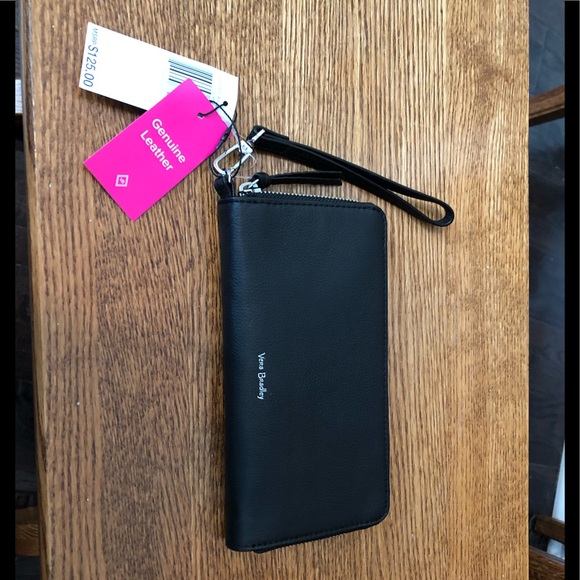 Vera Bradley Handbags - VERA BRADLEY LEATHER ACCORDION WALLET. BLACK NWT!